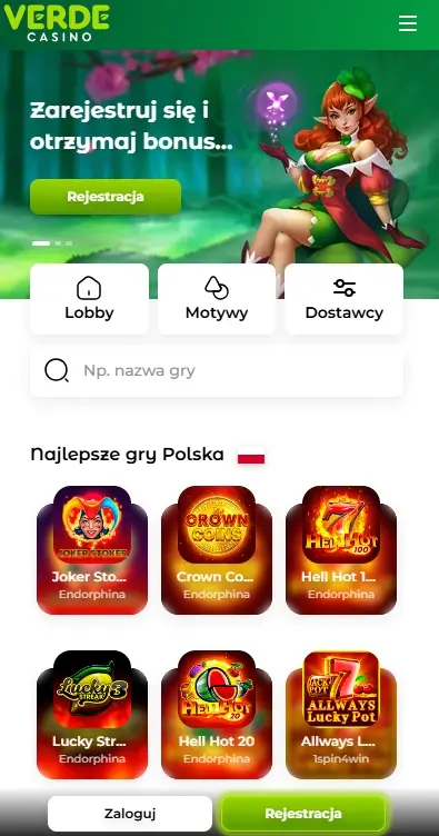 wersja mobilna Casino Verde 